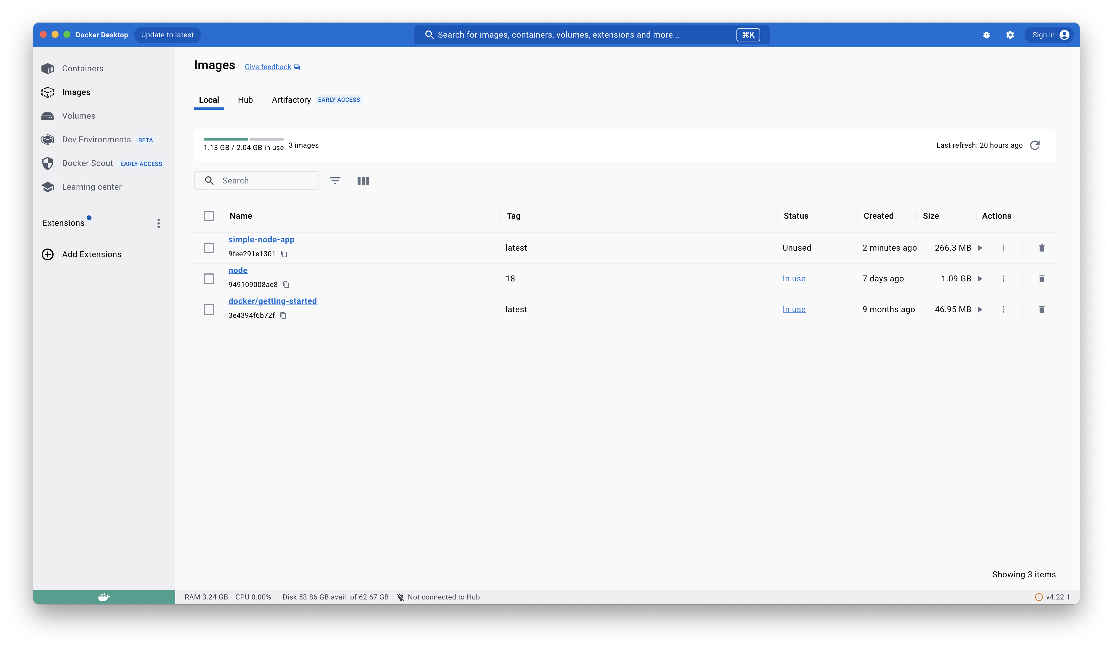 Docker images
