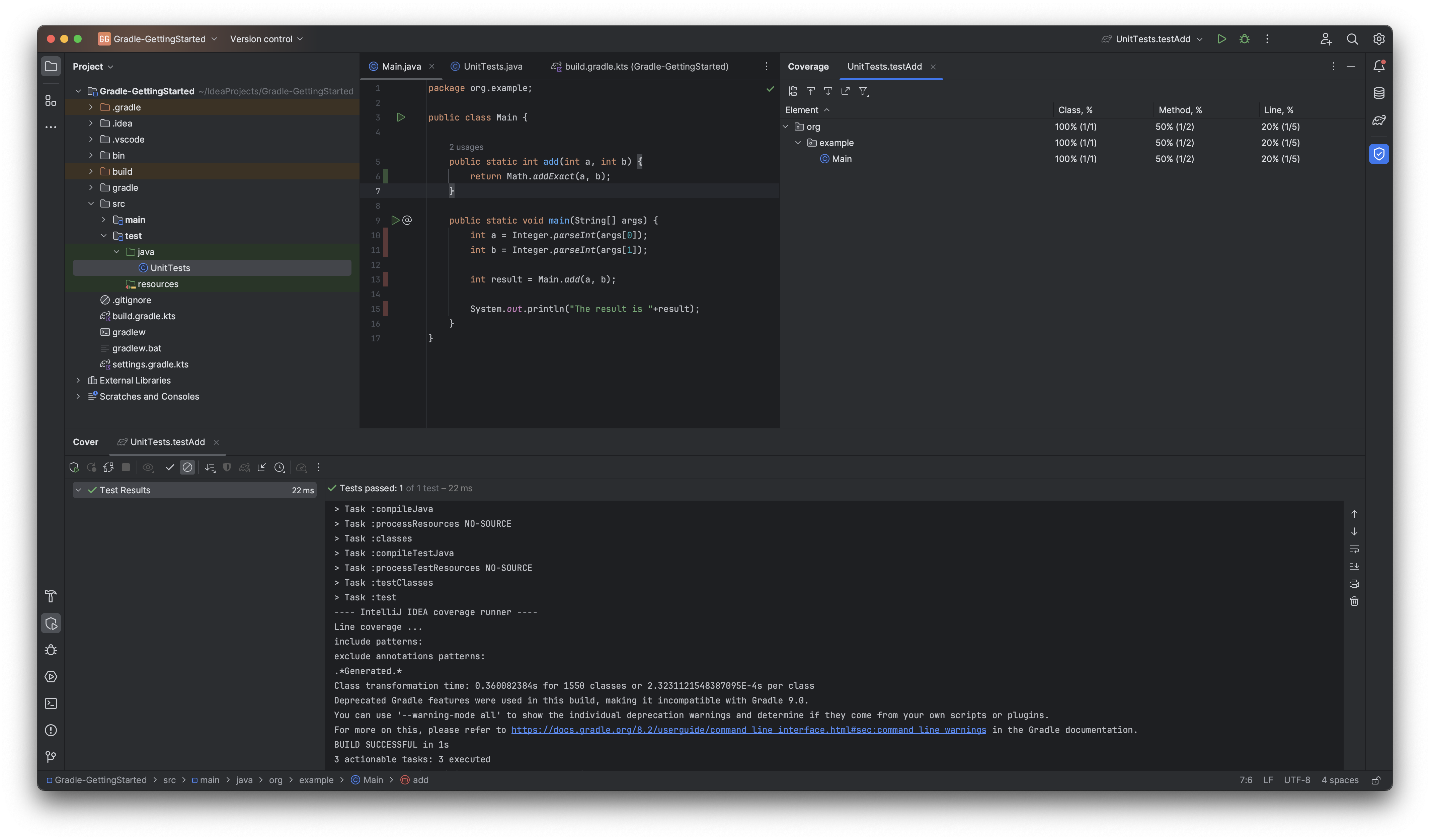 Gradle testing